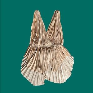 Wilfred Le Fou Leron Pleated Tank Top - Dark Champagne - Size M